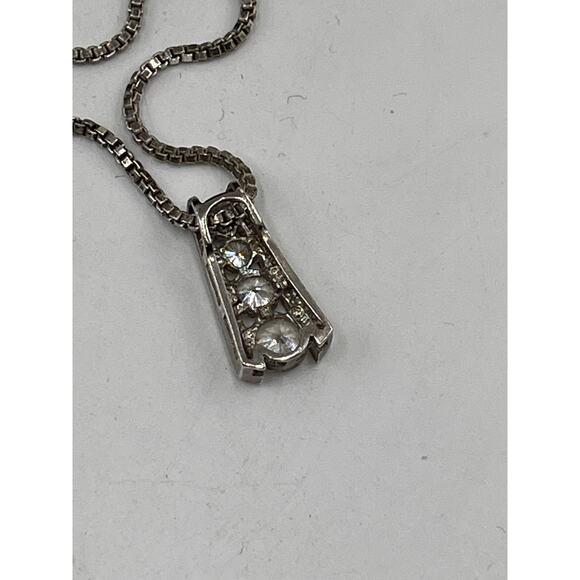 KC Signed 925 Sterling Silver Chain Pave Heart Cubic Zirconia Pendant Necklace - Picture 8 of 8